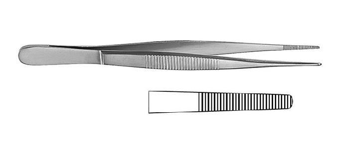 STANDARD Пінцет анатомічний; прямий; із зубчиками; тонкий; 25,0см; ширина бранш 2,1+/-0,2. Tontarra Medizintechnik GmbH